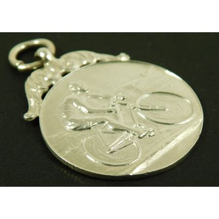 Vintage Plymouth Corinthians Cycling Solid Silver Pocket Watch Medal Fob M Mead
