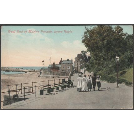 West End of Marine Parade, Lyme Regis, Dorset, c.1910 - Valentine's Postcard