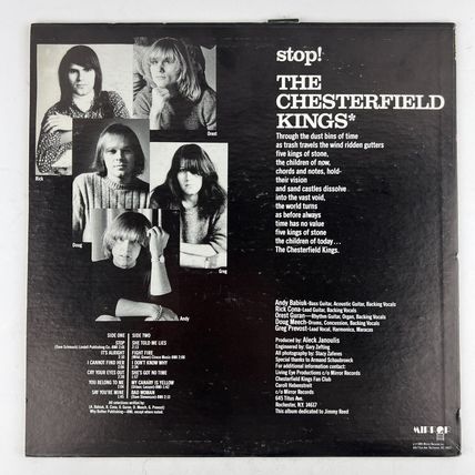 The Chesterfield Kings - Stop! Vinyl LP Record Album Mirror 10