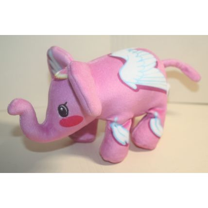 Pop Art Soft Pink Angel Elephant Plush
