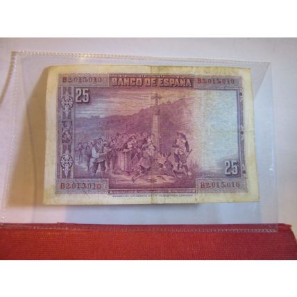 25 PESETAS SPAIN banknote. dated 15,August 1928 =