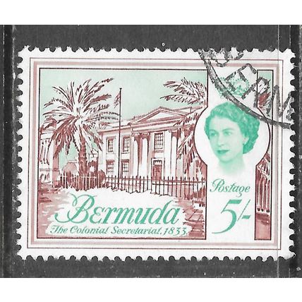 BERMUDA 1962 QE2 BUILDINGS COLONIAL SECRETARIAT 5/- SG177 177 SG USED