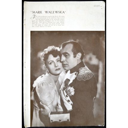 MARIE WALEWSKA 1937 Greta Garbo, Charles Boyer MAGAZINE SUPPLEMENT