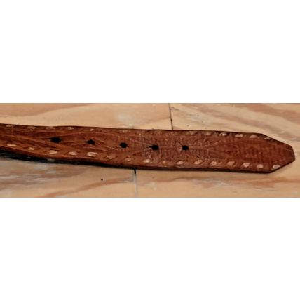 Old Navy Women's Belt Brown Medium Genuine Leather Embossed Knot Buckle