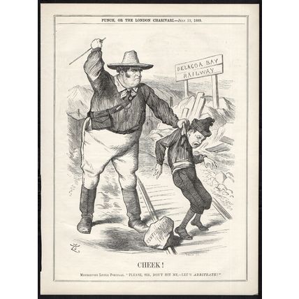 CHEEK! 1889 Sir John Tenniel - Delagoa Bay Railway PUNCH CARTOON PAGE