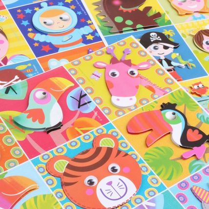 3D PEEL OFF KIDS STICKERS Fun Animals Boys Girls Adhesive Decal Toddler Children