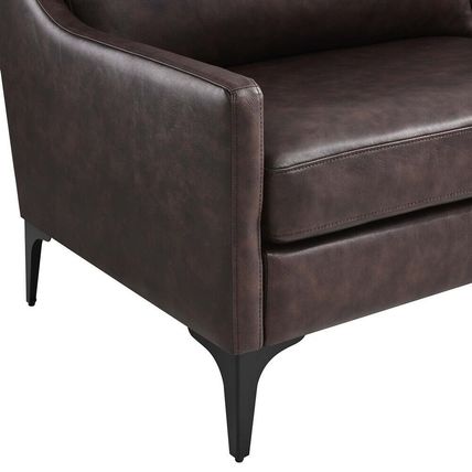 74.5" Wide Mid-Century Sofa Supple Genuine Leather Tan, Gray, Brown Ships FedEx!