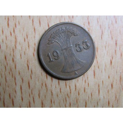 1933a 1 Pfennig Germany Weimar Coin
