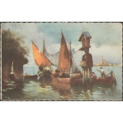 Laguna, Venezia, c.1920s - Moneta Cartolina