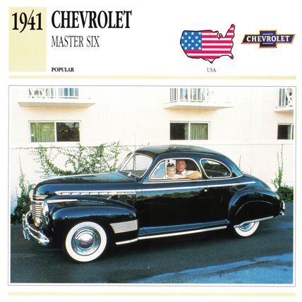 Collectors Club card. Classic Cars. Chevrolet Master Six (1941)