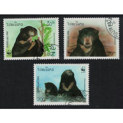 Laos WWF Sun Bear 3v 1994 CTO SG#1396-1398 MI#1410-1412 Sc#1174-1176