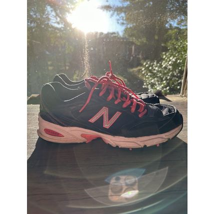 New Balance Womens 80 V2 WE80SS2 Black W/Pink Laces Running Shoes Sneakers Sz 9B