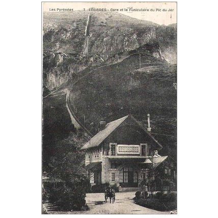 65 - Lourdes - gare et le funiculaire du pic du Jer