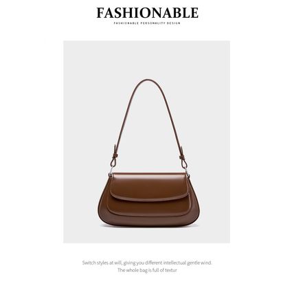 Genuine Leather Women Small Shoulder Purses and Handbags Brown