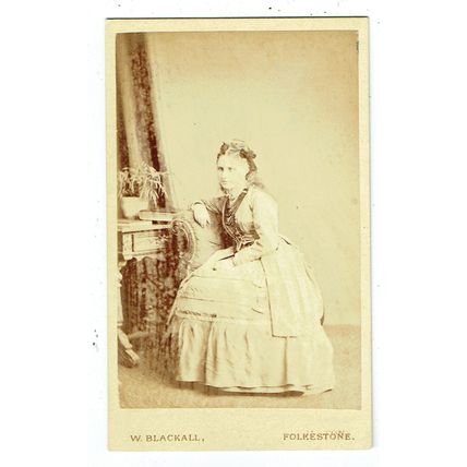 Victorian cdv photo young woman seated Folkestone photographer