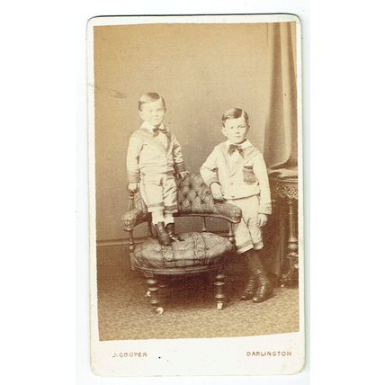 Victorian cdv photo two boys Darlington photographer