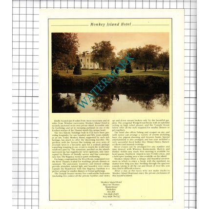 Turnberry Hotel Ayrshire Scotland / Monkey Island Hotel Maidenhead- 1995 Cutting