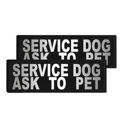 Removable Patches (2 Per Pack)- 1 x 2.75" SERVICE DOG ASK TO PET