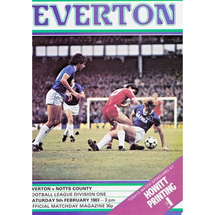 EVERTON v NOTTS COUNTY LEAGUE DIVISION ONE 1982/83