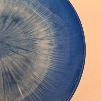 NEW Lot 4 Royal Norfolk BLUE BURST 7 1/2" Salad PLATES Spiral Tie Dye Serving