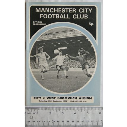 1972 programme Manchester City v. West Bromwich Albion, 30/9