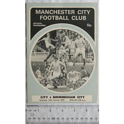 1973 programme Manchester City v. Birmingham City, 27/1