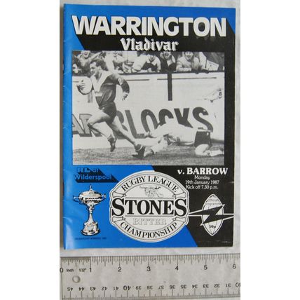 1987 programme Warrington v. Barrow