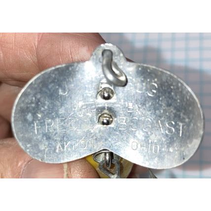 Vintage Fred Arbogast JITTERBUG Yellow Fishing Lure Bait