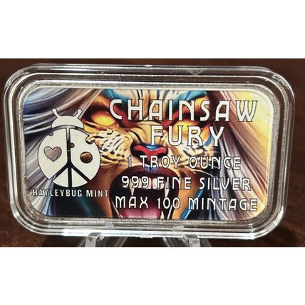 1 Oz Silver Collectible HAYLEYBUG MINT Chainsaw Fury Max Mintage Of 100