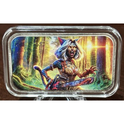1 Oz Silver Collectible HAYLEYBUG MINT Chainsaw Fury Max Mintage Of 100