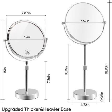 Nicesail Makeup Mirror Tabletop 8 Inch Double-Sided with 7X Magnification, Magni