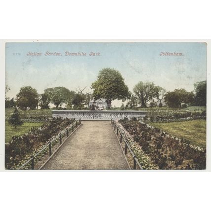 TOTTENHAM Italian Garden DOWNHILLS Park early 20th C. RPPC 11172