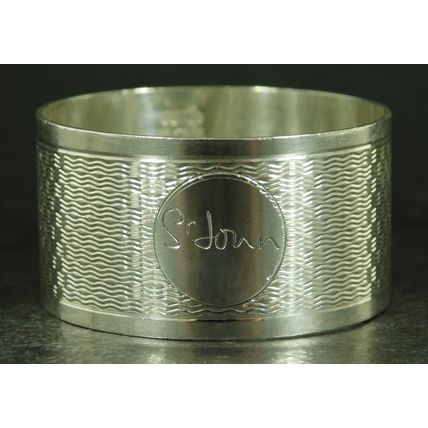 Vintage Solid Sterling Silver Napkin Ring 1971 By J Gloster Ltd 'Sr John'