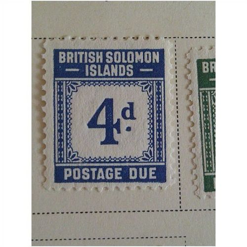 British Solomon Islands 1940 4d Blue Postage Due Mounted Mint MM SG D4