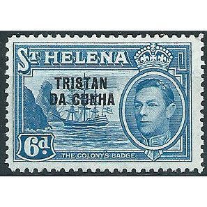 Tristan Da Cunha 1952 SG7 6d Light Blue Mounted Mint ..