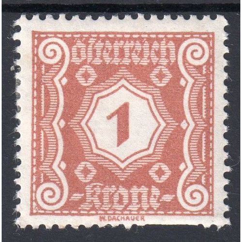 1922 AUSTRIA Sg D510 1k RED-BROWN MOUNTED MINT (BD35)