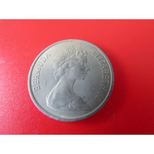 1973 QUEEN ELIZABETH II BERMUDA TWENTY FIVE CENTS FREE POST. S