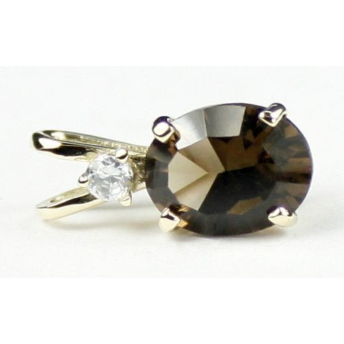 Smoky Quartz, 14KY Gold Pendant, P021