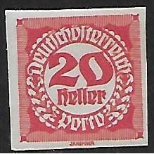 Po Mi 96: 20 h. red Postage Due Stamp: Numeral.