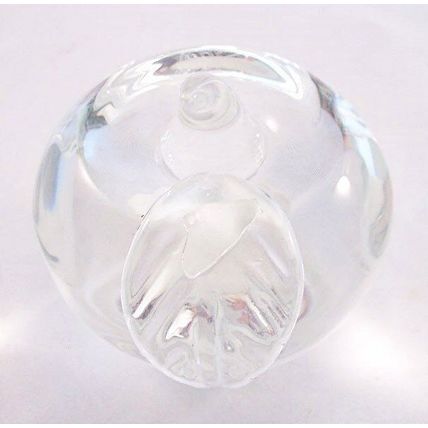 Clear Glass Apple Figural Paperweight, Heavy, Great Teacher Gift!