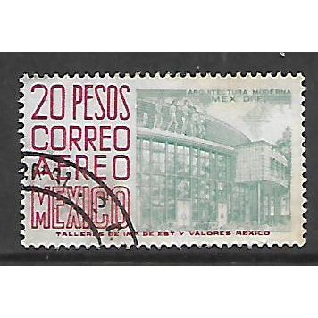 MEXICO 1950 20p NATIONAL MUSIC CONSERVATORIES BIUE & RED SG859a FINE USED#3