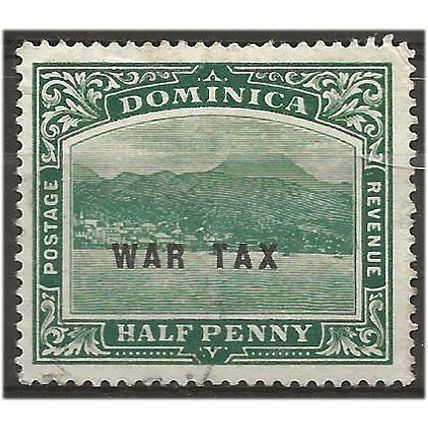 Dominica 1918 SG56 1/2d Deep Green WAR TAX Mounted Mint . .. .