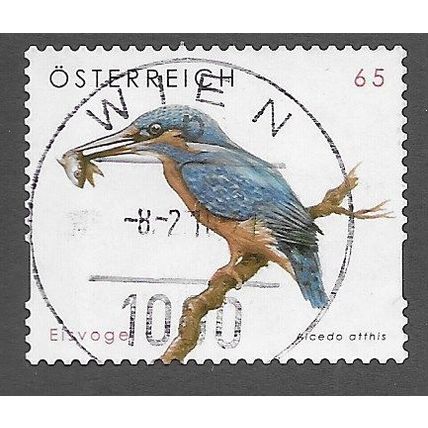 AUT 2008 65c (S/A) 'BIRDS - KINGFISHER ' FINE USED (EBID73-349)