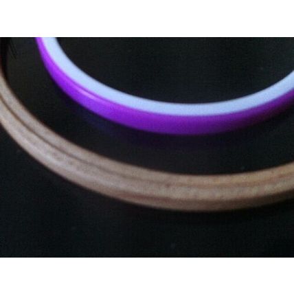 2 embroidery hoops, 1 wooden, 1 plastic