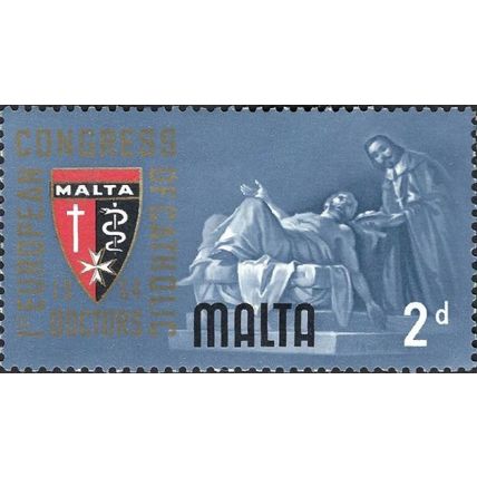 MALTA, European Catholic Doctors' Congress, Valletta, blue 1964, 2d