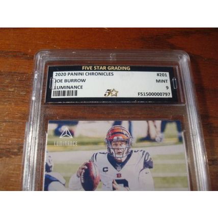 2020 Panini Chronicles, Graded Mint 9, JOE BURROW, Luminance, Rc