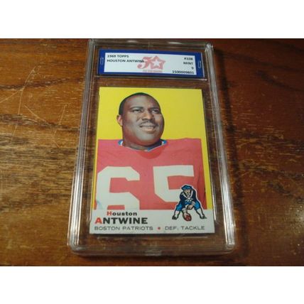 1969 Topps, Graded Mint 9, HOUSTON ANTWINE, Defensive Tackle, Boston Patriots