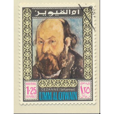 Umm-Al-Qiwain Stamp, Cezanne Self Portrait, Cancelled To Order (CTO) Hinged