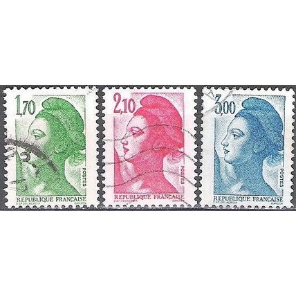 France 1984 Michel 2454A - 2456A O Cote (2008) 2.50 € Liberté Gandon Cachet rond