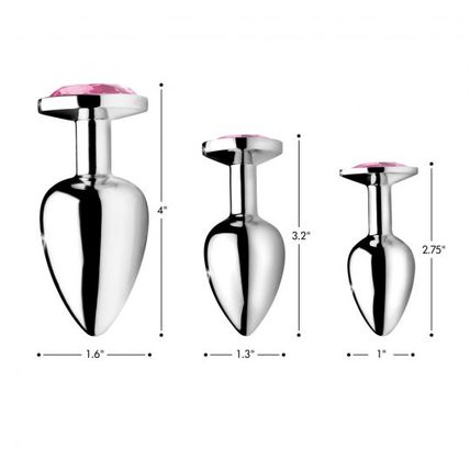 Pink Gem Anal Plug Large Metal Jewel Aluminium Booty Sparks Ass Butt Play Discre